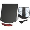 Evermotor Portatarga Moto con Riflettore 125 mm, Supporto Targa in Alluminio 180×200 mm con Catarifrangente, Area di Montaggio 30°, Portatarga Posteriore per Moto
