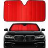 Suyamir Parasole Auto Parabrezza Interno Pieghevole - Coprisole Auto UV con Ventose e Elastici, Protezione Solare per Cruscotto e Sedili, Universale per Auto SUV e Furgoni (Rosso)