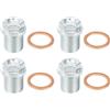 A ABSOPRO Tappo Coppa Olio Motore 4pz M18x1.5 Acciaio Motore Olio Scarico Tappo Vite per Volvo Argento Tono