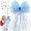 TZEKING Fiocco a Cono per La Scuola,Nastro Fiocco in Organza Colorato，Decorazione Cono di Zucchero per La Scuola,Grande Fiocchi per Matrimonio/Battesimo/Compleanno/Accessorio per Capelli