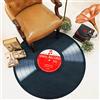 KRIPINC Tappeto Rotondo Vinile Vintage, Tappeti Disco Vinile, Tappeto Rotondo 80 Pelo Corto, Tappeti Musica per Soggiorno, Camera da Letto, Scendiletto (80x80cm, Stile D)