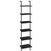 HOOBRO Scaffale a Scala, Libreria Contro Parete in Legno a 6 Ripiani, Libreria Stretta Fai Da Te, Scaffale Portaoggetti, per Soggiorno, Studio, Nero EBB651CJ01