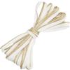 Aerzetix - Nastro bordatore Decorativo 4.5 Metri x 10mm - in Poliestere - Colore Bianco e Dorato con Effetto Metallizzato - per Cucito Artigianato Decorazione progetti creativi