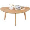 PHOENANCEE Tavolino basso ovale, tavolini da caffè moderni metà secolo, tavolo centrale per soggiorno, gambe da tavolo in rovere massiccio, 85CM(Legno Naturale)