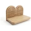 Zimoer Mensole da Muro Boho Chic, Mensole Sospese Legno, Portapiante da Parete Interno, Portacandele a Colonna, Decorazione Bohémien per Camera da Letto, Soggiorno, Ingresso, Ufficio (Doppio)