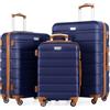 COOLIFE Set di valigie 3 pezzi per viaggi in famiglia, ABS+PC,guscio rigido