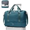 WEPLAN Borsone da Viaggio Donna Bagaglio a Mano 40x30x20 Ryanair Wizzair Borsa da Viaggio Donna Uomo Borsone Palestra con Scomparto per le Scarpe Travel Bag Borsa Sportiva Weekend,B04-Blu Pavone