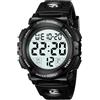 CIVO Grandi Numeri Orologio Digitale: Sport Uomo Nero Impermeabile 50M Retro Illuminato Sveglia Cronometro - Regalo Compleanno per Anziani Vista Debole Notte
