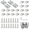 EceoThsy Set di 4 Cerniere M4 per Profilo in Alluminio 2020, Cerniere in Lega di Zinco con Scanalatura da 8mm, Kit Completo con Viti per Porte Leggere DIY (Argento)，Include accessori, viti 3mm e viti M4x10