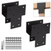 Cokritsm 2pcs Staffa di fissaggio per pali da 10.16x10.16cm(Reale 8.9 x8.9cm) - staffe di collegamento per pali in legno, nero. Ideale per pergolati , terrazze e portici