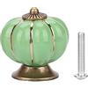 EVTSCAN Maniglie in ceramica, pomelli a forma di zucca, maniglie in stile europeo per mobili da cassettiera(verde)