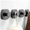 ZUNTO 4 Pezzi Ganci Ventosa Portasciugamani in Acciaio Inox Gancio Appendiabiti da Parete per Bagno e Cucina, Grigio