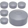 SKIR'CO (6 pezzi) Tappi per pali di recinzione, rotondi 76 mm Cappucci in plastica grigia per pali di recinzione rotondi, coperture per pali di recinzione, colore finestra grigio RAL 7040