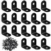 Zydiwo 25 Pezzi Staffe Angolari in Acciaio Inox con 50 Viti 25x25mm Squadretta di Giunzione Angolare Angolari Metallo per Tavolo Armadietto Sedia (Nero-25mm)