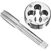 Kluz Set di maschi filettati metrici M10 x 1,0, passo fine, maschi dritti HSS e fustelle rotonde, set di 2 filettature per tagliare e ripristinare filettature interne ed esterne in metalli comuni
