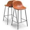 Frankystar BRISTOL - Coppia di sgabelli di design in leatherette cuoio