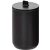 InterDesign iDesign Cade Coperchio cilindrico, Contenitore plastica e Organizer Bagno per Cotone, Cotton fioc, Cosmetici e Altro, Nero, 8,0 cm Diametro x 13 cm