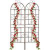 Relaxdays Grigliati per Rampicanti, Set da 2, HxL 179x52 cm, Supporti in Metallo per Piante Tralicci a Incastro, Marrone, Ferro