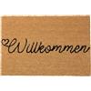BOLTZE Zerbino con scritta Wilkommen (colore naturale/nero, in PVC e cocco, 60 x 40 x 1,5 cm, con motivo di benvenuto, forma rettangolare, poggiapiedi, accessori per la casa) 2046196