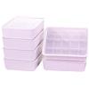 Cetomo Scatola portaoggetti in plastica con 15 scomparti per lingerie, calzini con coperchio, organizzatore per calzini, impilabile con pareti divisorie, cesto per vestiti, rosa (31 x 24 x 8 cm)
