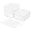 Cetomo Scatola portaoggetti in plastica con 15 scomparti per lingerie, calze con coperchio, organizzatore per calzini, impilabile con pareti divisorie, cestino per guardaroba, bianco (31 x 24 x 8 cm)