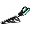 Relaxdays Forbici per pizza con paletta solleva pizza tagliapizza in acciaio inox adatto a lavastoviglie nero verde