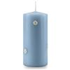 Cereria Di Giorgio - Candela Cero decorata con Margherite - Colore Dusty blu - Diametro 7 cm Altezza 15 cm - Durata 85 ore - Con sacchetto regalo - Spring Collection - Artigianale