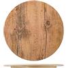 H&H Piatto Tagliere Tondo in Melamina Effetto Legno 28 cm, Vassoio da Presentazione per Salumi, Formaggi, Aperitivi e Pizza, Lavabile in Lavastoviglie, Ideale per Horeca