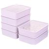 Cetomo Scatola portaoggetti in plastica con 10 scomparti per lingerie, calzini con coperchio, organizzatore per calzini, impilabile con pareti divisorie, cesto per vestiti, rosa (31 x 24 x 8 cm)