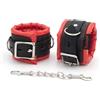 BONDAGERIE® Manette per Coppia Nero e Rosso, imbottite e morbide, sexishop uomo donna lui lei accessori catenina metallo