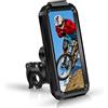 REETEE Porta Cellulare Bici, Universale Porta Cellulare Moto Impermeabile Rotazione 360° Supporto Telefono Motociclo Anti-Shake Supporto per cellulare da bicicletta per 4.7-6.1 Pollici Smartphone (S, nero)