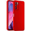 HULLIN Custodia per Telefono in Silicone Colorato, Adatta per OPPO Reno6 5G (6.43) - Rosso Cina
