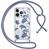 ZhuoFan Custodia con Cordino per iPhone 16 Pro Max 6,9, Trasparente Aesthetic Modello Tartaruga marina Disegni Cover con Collana Rosa Antiurto Case Regolabile Cellulare Girocollo per Femmina, 05