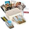 HPRT Stampante fotografica da desktop, 10 cm x 15 cm, con 20 fogli di carta fotografica e 1 nastro, stampante istantanea per iPhone, smartphone, sublimazione termica, connessione WI-Fi, casa, beige