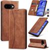 Jasonyu Cover per Google Pixel 9A Flip Custodia in Pelle PU, Cover a Libro Portafoglio, Funzione Supporto, Magnetica, Slot Schede, TPU Bumper Caso Custodia (Marrone)