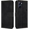 Bravoday Cover per Realme C33 / Realme C33, Flip Custodia in Pelle PU con Slot per Schede, Portafoglio Custodia per Realme C33 / Realme C33, Nero