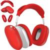 MyGadget Cover [3 in 1] per Apple Airpods Max - 1x Fascia per la Testa | 2x Case per Orecchie Interno & Esterno - Custodie in Silicone Rosso