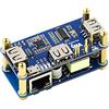 Coolwell PoE Ethernet/USB HUB HAT For Raspberry Pi Zero/Zero W/Zero WH, 3x USB 2.0 Ports, 10M / 100M RJ45 port, 802.3af-Compliant