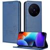 XINYEXIN Custodia per Vivo X300 Pro, Cover a Libro in Pelle PU con Blocco RFID, Slot per Carte, Supporto, Protezione Completa Antiurto - Blu