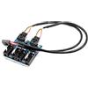 iHaospace - Hub USB Interno 1 a 4, Scheda Madre a 9 Poli, Splitter Header Con 4 Prese, Cavo Y 2.0, Slot di Espansione