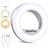 RealPlus Selfie Luce ad Anello, Selfie Ring Light a Clip con 40 LED e 3 Modalità di Illuminazione, Regalo Donna Compleanno, Luce per Selfie Dimmerabile per Telefono, Tablet, Laptop, Trucco,Vlog,TikTok