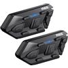 WAYXIN R6S - Set di 2 cuffie per moto, con sistema di comunicazione intercom, per fino a 6 cavaliere, 1200 m, con vivavoce, Bluetooth, per ridurre il rumore