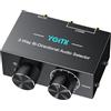 YGiTK Commutatore Audio Bidirezionale RCA/3.5mm, Nero, 1 Ingresso 2 Uscite Switch A/B per Altoparlanti e Cuffie - Design Passivo Senza Alimentazione- Perfetto per Hi-Fi, PC e Home Studio