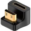QIANRENON Adattatore a forma di U Mini HDMI 8K Display Adattatore UHD2.1 maschio a femmina 180 gradi Up Video Connettore Luce LED per Tablet PC Fotocamera Digitale Videocamera Portatile (rovesciata)