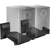 WALI Staffa di montaggio a parete con doppio morsetto laterale per diffusori audio circostanti, fino a 24,9 kg (SWM201), nero