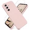 YiKaDa - Cover per Samsung Galaxy A56 5G & [2 Pack] Pellicola Protettiva in Vetro Temperato, Custodia Liquid Silicone Leggero - Rosa