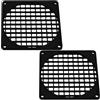 Aerzetix Set di 2 Griglie per Ventola 80x80 mm in plastica per Computer PC stampanti dispositivi audiovisivi proiettori multimediali/Colore Nero