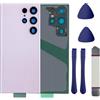 LiXiongBao Sostituzione del vetro posteriore S23 Ultra per Samsung Galaxy S23 Ultra Cover in vetro posteriore con obiettivo della fotocamera preinstallato e adesivo, con kit di strumenti di riparazione,Lavander