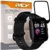 REY Pack 2X Pellicola salvaschermo 3D per AMAZFIT BIP U PRO - BIP U, Nero, Vetro temperato, Copertura Completa, Pellicola Protettiva Protezione Schermo, 3D / 4D / 5D