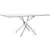 Bizzotto Tavolo George con base cromata e piano in vetro 160 × 90 cm